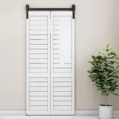 Immagine prodotto di Kit di accessori per porte scorrevoli, Acciaio al carbonio, per porte doppie o singole, binario singolo, 117 cm, acciaio robusto, per interni ed esterni