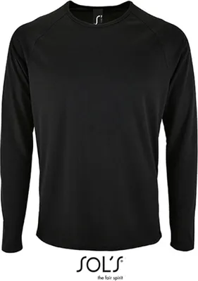 Produktbild von SOLs 02071 | Herren Long-Sleeve Sports T-Shirt Sporty - Farbe: Black - Größe: XXL