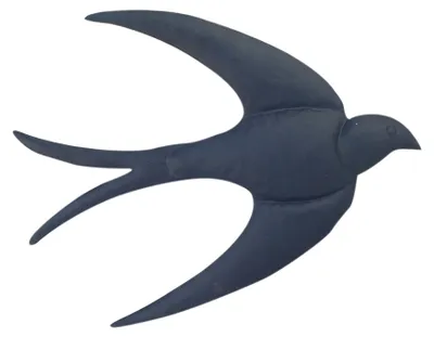 Metall-Wanddeko Schwalbe, 25 cm, schwarz
