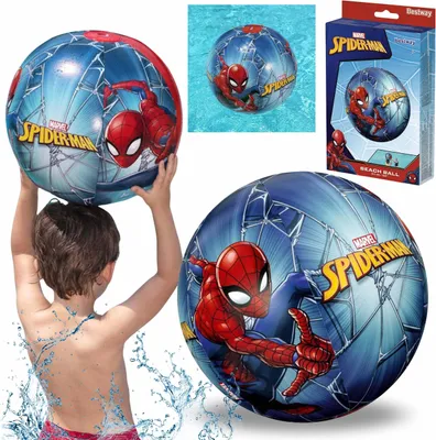 Obrázek produktu pro MARVEL Spider Man Dětský PLÁŽOVÝ MÍČ, NAFUKOVACÍ míč do vody 51 cm