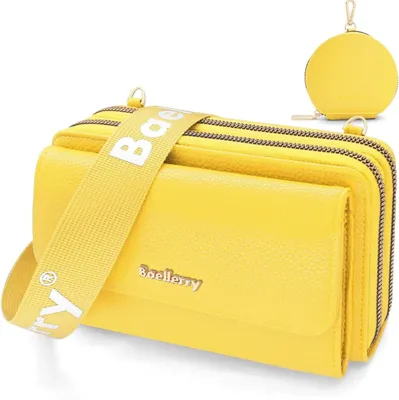 Produktbild von Handytasche zum Umhängen Kleine Handy Umhängetasche Damen Kunstleder Handytasche mit Geldbörse zum Umhängen Crossbody Schultertasche mit Kartenfächera
