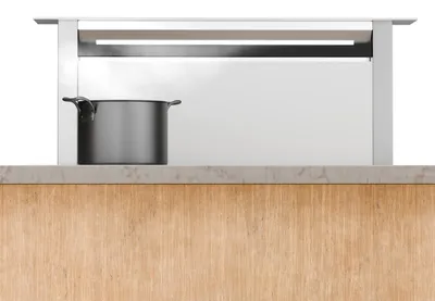 Produktbild von Klarstein Royal Flush Eco 75 Downdraft Dunstabzugshaube -  Energieeffizient, 714 m³/h Luftstrom, Touch-Bedienfeld, LED-Licht, Edelstahl & Glas, Weiß
