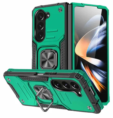 Obrázok produktu pre Puzdro na mobilný telefón Samsung Galaxy Z Fold5 5G Armor s magnetickým krúžkom, tmavozelené