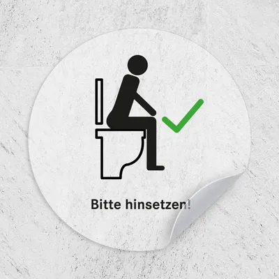 Produktbild von iSecur Aufkleber Toilette WC hinsetzen I Ø 9 cm matt transparent klar I Folie selbstklebend I hin662