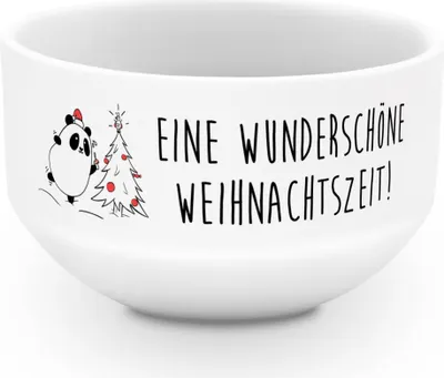 Produktbild von Mr. & Mrs. Panda Schüssel Panda Weihnachtszeit - Weiß - Geschenk, schale, Porzellan, salatschälchen, joghurtbowl, Obstschale, dessertschale
