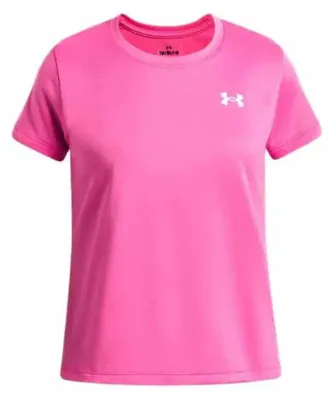 Immagine prodotto di Maglietta a maniche corte Under Armour Tech, colore rosa, taglia 10-12 anni, per bambine
