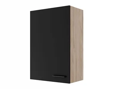 Produktbild von Hochhängeschrank Küche - 60 x 89 cm breit - Schwarz matt Endgrain Oak – Capri
