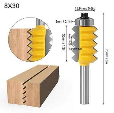 Holzbearbeitungs-Fräser, 8 Schäfte, 30 mm, Hartmetall, für CNC und Handfräsen
