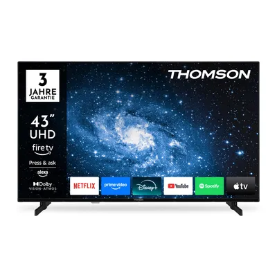 Thomson 43" (109 cm) UHD LED Smart Fire TV – Powered by Fire OS, Triple Tuner, WLAN, Alexa-Sprachsteuerung, HDR10 – 43UF4S35