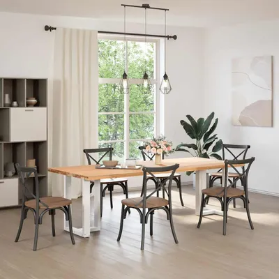 Obrázek produktu pro vidaXL Nohy jídelního stolu ve tvaru T 2 ks. Bílé 60x35x(72-73) cm Ocelové
