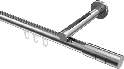 Produktbild von Interdeco Innenlaufstange / Gardinenstange mit Innenlauf Chrom, Typ Siteno Elanto (Rillenzylinder), 20 mm Ø 1-läufig, 320 cm