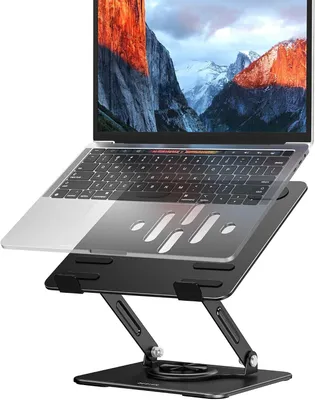 Immagine prodotto di Supporto per laptop con base girevole a 360°, regolabile, adatto per laptop da 10-14 pollici, design ergonomico