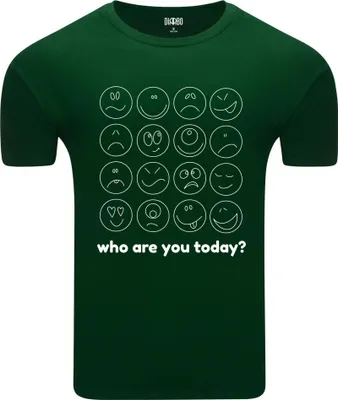 Obrázek produktu pro Diarbo pánské tričko s vtipným potiskem Who are you today? Tmavě zelená velikost XXL