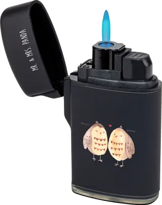 Produktbild von Mr. & Mrs. Panda zigarettenanzünder Eulen Liebe - Schwarz - Geschenk, Gasfeuerzeug, Eule, anzünder, sturmfeuerzeug, Romantisch, Freundin, Feuerzeuge, Feuerzeug, glücklich