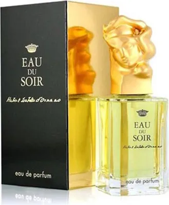 A perfume bottle and its packaging are displayed.