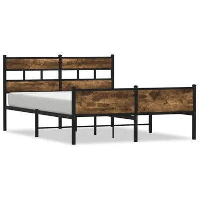 Produktbild von vidaXL Bettgestell ohne Matratze Räuchereiche 140x200 cm Holzwerkstoff