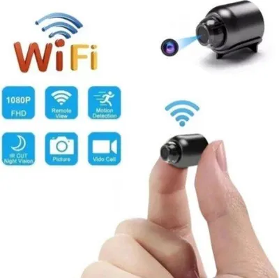 Zdjęcie produktu dla Mini kamera bezpieczeństwa HD 1080p z obsługą Wi-Fi i funkcją nagrywania cyklicznego – do użytku na zewnątrz, na kempingu i w domu, z osłoną ochronną, bezprzewodowa kamera bezpieczeństwa