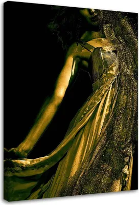 Produktbild von Leinwandbild frau in goldstaub 70x100 cm Feeby gold wandbild bereit zum aufhängen