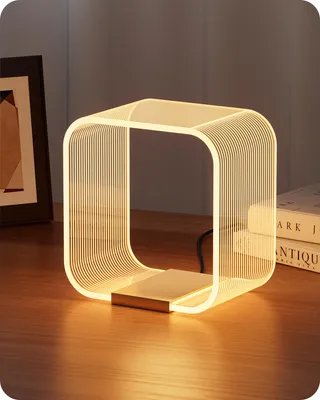 Produktbild von EDISHINE LED Tischlampe, moderne Nachttischlampe mit versteckter Lichtquelle