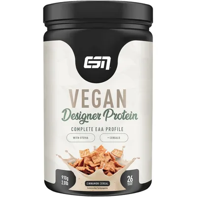 Produktbild von ESN Designer Vegan Protein, Pulver, Hanfprotein, Erbsenprotein, Zimt, L-Alanin, L-Arginin, L-Asparaginsäure, L-Cystein, L-Glutaminsäure, L-Glycin, L-Histidin,..., 24 g, 135 kcal