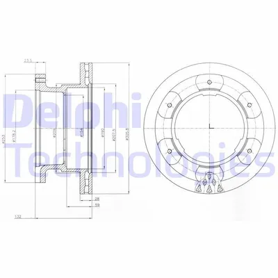 Produktbild von 2x DELPHI Bremsscheibe BG9069 für IVECO Daily VI Kastenwagen Daily Citys Bus