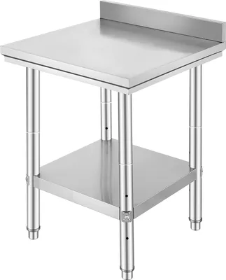 Zdjęcie produktu dla Stół roboczy ze stali nierdzewnej SucceBuy 24 x 24 x 35 cali, komercyjny stół roboczy do przygotowywania żywności, solidny metalowy stół roboczy z regulacją wysokości do restauracji, domów i hoteli