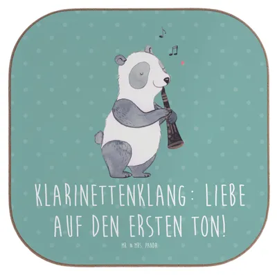 Produktbild von Mr. & Mrs. Panda Tischschoner Klarinette Liebe  - Meeresbrise - Geschenk, gläseruntersetzer, Klarinettenspieler, Holzblasinstrument, Instrument lernen, Musikliebhaber