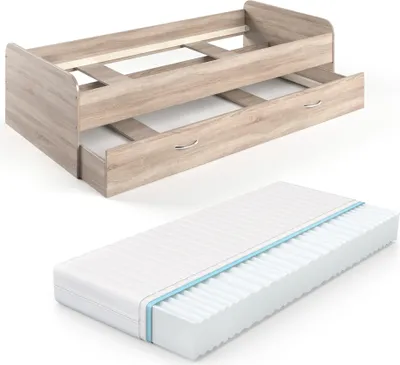 Produktbild von Ausziehbett Vitalispa Enzo Sonoma 90x200 cm mit Matratze, Model 28006