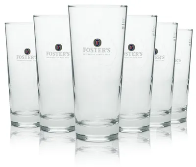 Produktbild von 6x Fosters Bier Glas Longdrink "Landkarte" 300ml rastal