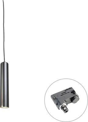 Produktbild von QAZQA Professional - Modern Design-Pendelleuchte I Pendellampe I Hängelampe I Pendellampe I Pendelleuchte I Lampe I Leuchte schwarz inkl. Schienenadapter 3-Phasen - 3-Phasen Tuba Small I Wohnzimmer I