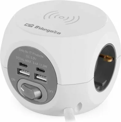 Zdjęcie produktu dla Orbegozo EN 4500, Wewnętrzna, Prąd przemienny, 5 V, 3,4 A, Bezprzewodowe ładowanie, 1,5 m
