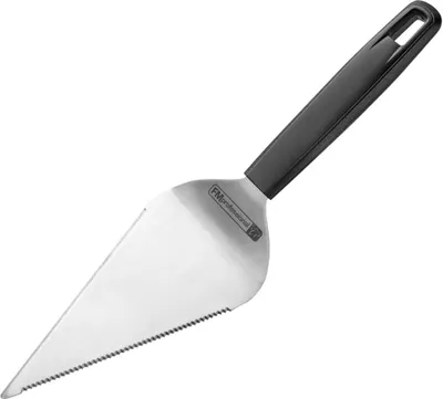 Produktbild von FMprofessional Schneidheber BBQ, hochwertiger Kuchenheber aus Edelstahl, Tortenheber mit gezackter Klinge (Farbe: Schwarz/Silber)
