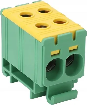 Immagine prodotto di Connettore per sbarre di collegamento, giallo-verde, per cavi da 2 x 2,5-35 mm², 135A, TRACON FLEAL-35/2ZS