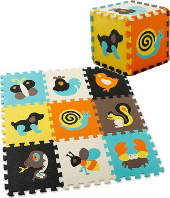 Produktbild von Hrubé penové puzzle eva mat 9 ks zvierat 38