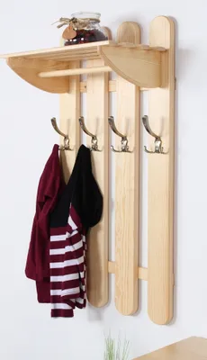 Produktbild von Garderobe Kiefer massiv Vollholz natur Junco 349 – Abmessung 100 x 50 x 33 cm (H x B x T)