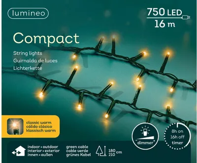 Produktbild von Lumineo Lichterkette Compact 1.600 cm 750 Lichter klassisch warm