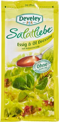Produktbild von Develey Salatliebe Portionspackung Essig & Öl Dressing 30 % Fett 14 x 75 ml