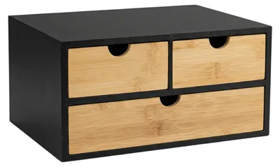 Produktbild von Bambus-Organizer für den Schreibtisch HEGO, 16 cm, mit 3 Schubladen