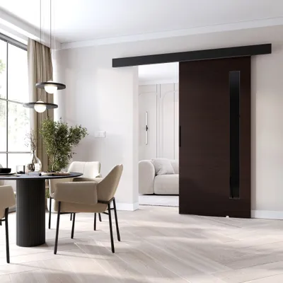 Produktbild von Innentür zur Wand BARRET 17 - 96 cm, Wenge/Schwarz