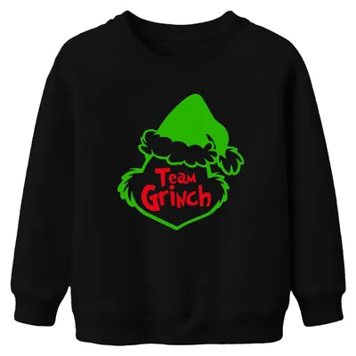 Produktbild von Team Grinch Weihnachtsoutfit Anti-Weihnachten - Kinder Sweatshirt Pullover, Schwarz, 152
