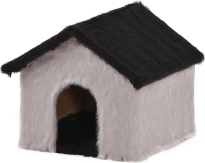 Produktbild von Silvio Design Katzenhaus mit Plüschdach grau-schwarz, Grau, Schwarz, 12347102
