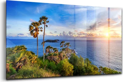 Produktbild von 120x60 - Wandmalerei auf Glas- Wanddekoration aus Glas - Phuket in Thailand