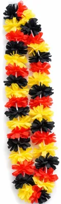 Produktbild von Hawaiikette Deutschland Fanartikel Blumenkette Schwarz Rot Gold Fußball Party