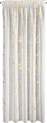 Produktbild von EUROFIRANY | Vorhang - Gardinen - 140 x 270 cm - weiß gold - goldenes Band - Marmermuster - goldener Aufdruck