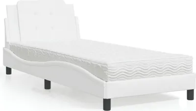 Productafbeelding van vidaXL Bedframe zonder matras "Zadar", wit, 90x200 cm, kunstleer
