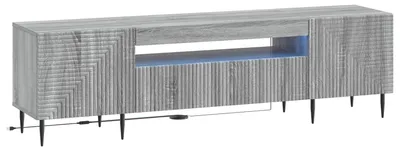Image de Meuble TV LED Sonoma-gris, en panneaux de particules