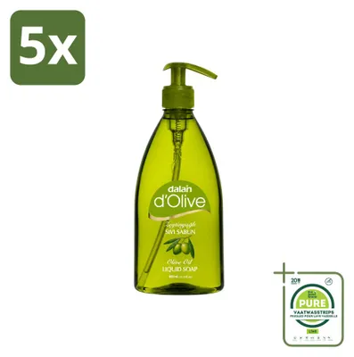 Produktbild von 5 x Dalan d'Olive Flüssigseife - Pflegend mit Olivenöl - 400 ml - Großpackung - 5 Stücke