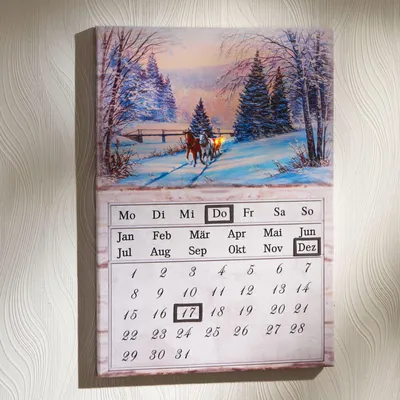 Produktbild von Ewiger LED-Kalender Winterlandschaft Dauerkalender Wandkalender Dekoration