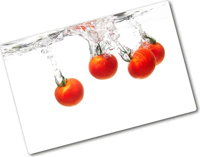 Produktbild von Tulup Glas Herdabdeckplatte - 80x52 cm - Glaskeramikkochfeld-Abdeckung Spritzschutz Glasabdeckplatte - Einteilig - Essen & Getränke - Tomaten unter Wasser - Rot