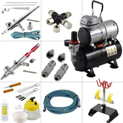 Produktbild von Agora-Tec® Airbrush PROFI-Set -Edition-2019-red